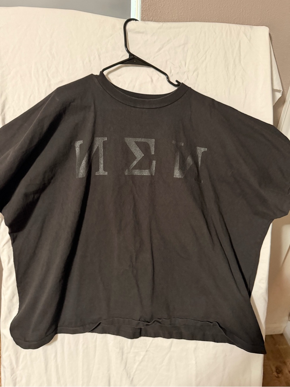 Yeezy Black Short Sleeve Crewneck Tee with Subtle Front Symbols
